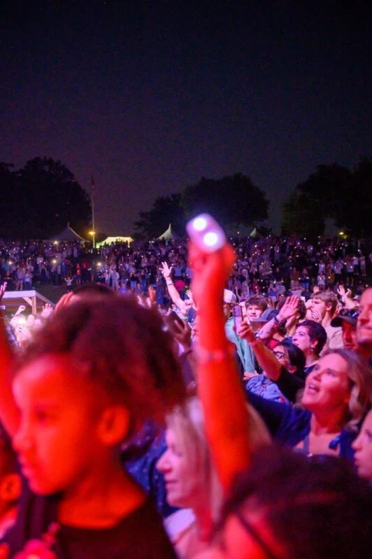 An energetic crowd cheering at last year's concert